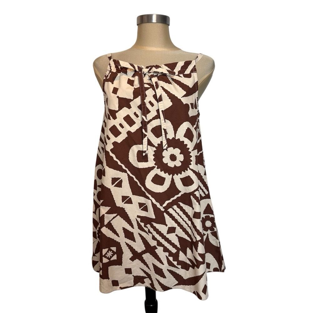 BDG Urban Outfitters TIKI GEO 100% Cotton Swing Tank Top NWT Size S Brown Cream